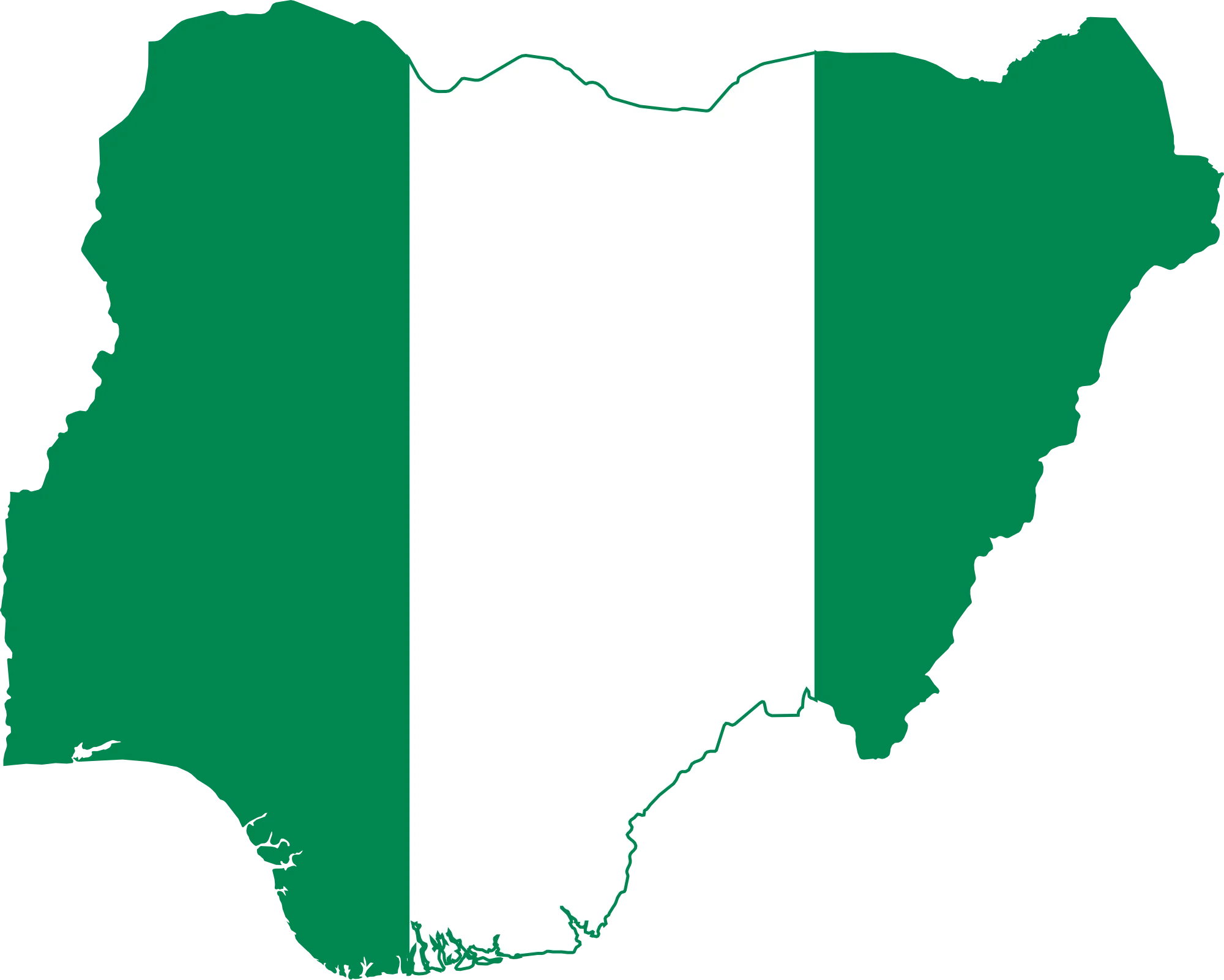 Rights Group, Intersociety, Outlines 21 Measures to End Alleged Anti-Christian Genocide in Nigeria 26 Flag map of Nigeria.svg